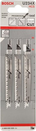 Bosch accessoires decoupeerzaagblad u 234 x progressor for wood 3st - 2608633525