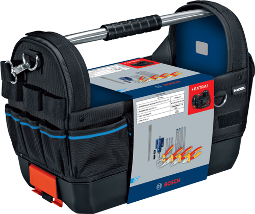 Bosch blauw bosch accessoires electrician kit met vde tangenset, sds-plus borenset, beitel, gatzaag 68mm in gereedschapstas - 061599768f