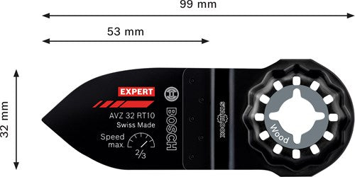 Bosch accessoires expert avz 32 rt10 schuurvinger | 32 x 53 mm - 2608902067