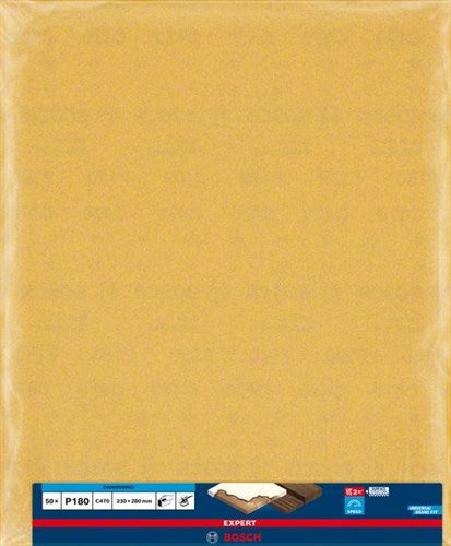 Bosch accessoires expert c470 schuurpapiervel voor handmatig schuren 230 x 280 mm, k180 - 50 stuk(s) - 2608900963