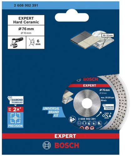 Bosch accessoires expert hardceramic 76 mm diamantdoorslijpschijf 76 x 1,5 x 10 mm - 1 stuk(s) - 2608902391