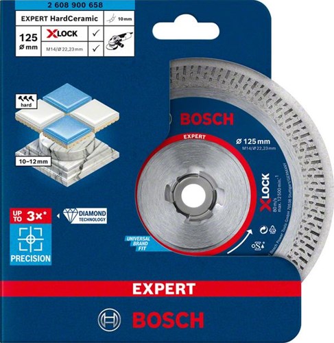 Bosch accessoires bosch accessories 2608900658 expert hardceramic x-lock diamanten doorslijpschijf diameter 125 mm boordiameter 22.23 mm