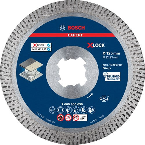 Bosch accessoires bosch accessories 2608900658 expert hardceramic x-lock diamanten doorslijpschijf diameter 125 mm boordiameter 22.23 mm