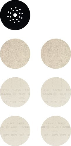 Bosch accessoires expert m480 schuurnetset 225 mm, k 80 120 180 padbeschermer, 7-delig - 2608901667