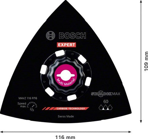 Bosch accessoires expert sanding plate mavz 116 rt6 multitoolzaagblad 116 mm - 1 stuk(s) - 2608900054