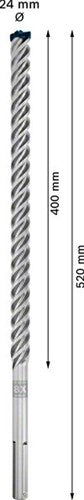 Bosch accessoires expert sds max-8x hamerboor 24 x 400 x 520 mm - 1 stuk(s) - 2608900239