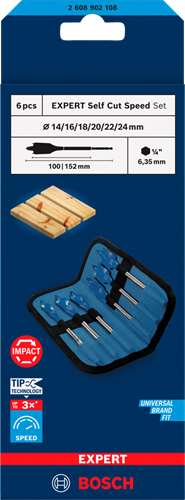 Bosch blauw bosch professional expert speedborenset 6-delig - 2608902108