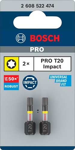 Bosch accessoires impact control t20 25mm | 2 stuks - 2608522474