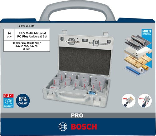 Bosch accessoires bosch pro multi materiaal pc plus 14-delige gatenzaagset - 260859...