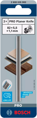 Bosch accessoires pro schaafmes hm, 82 x 5,5 x 1,1 mm, 2x voor bosch schaafmachines gho en pho | 2608635350 - 2608635903