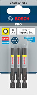 Bosch accessoires pro t impact bits | t25 | t30 | t40 | 55 mm | 3 stuks - 2608521u55