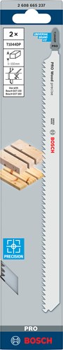 Bosch accessoires pro wood precise t1044dp decoupeerzaagblad | 250 mm | 2-delig - 2608665237