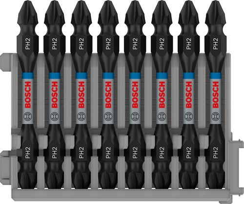 Bosch accessoires schroefbit tweezijdig impact control ph2, 65 mm 8x - 2608522337