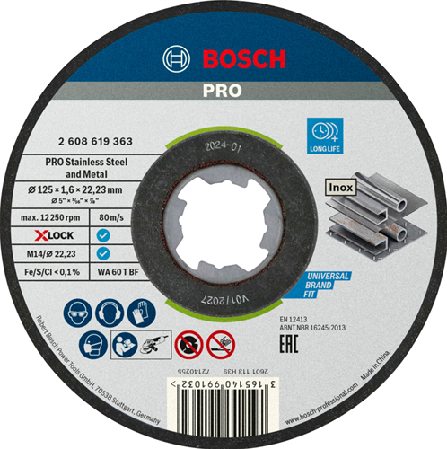 Bosch accessoires slijpschijf x-lock sfinox 10x125x1.6 mm - 2608619364