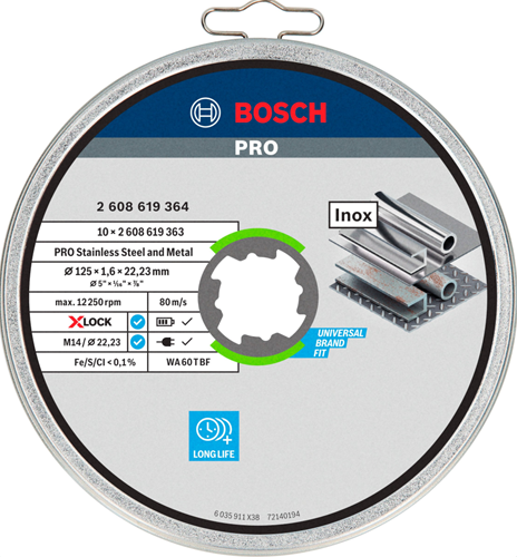 Bosch accessoires slijpschijf x-lock sfinox 10x125x1.6 mm - 2608619364