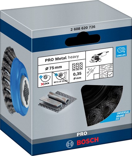 Bosch accessoires x-lock komstaalborstel gevlochten 75mm staal 0.35mm - 1 stuk(s) - 2608620726