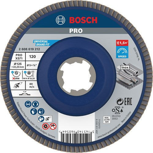 Bosch accessoires x-lock lamellenschijf best for metal recht, kunststof, ø125mm, g 120, x571 - 1 stuk(s) - 2608619212