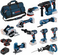 Bosch blauw 10 toolkit 18v | combopack 3 x 5.0ah + lader | in tas - 0615a5004g