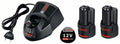 Bosch blauw 12v starterset met 2 accu's van 3.0ah + lader al1230cv - 1600a00x7e
