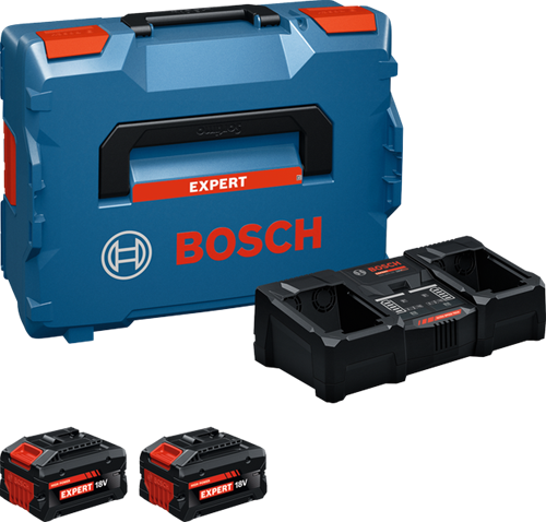 Bosch blauw 18v 8,0ah accu starterset exba18v-80 2-320 | 2x exba18v-80 + lader exal18v2-320 - 1600a0373x