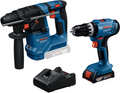 Bosch blauw combiset 18v gsb 18v-25 accu klopboormachine + gbh 18v-18 boorhamer +1x2.0ah+gal 18v-20 - 0615a5007p