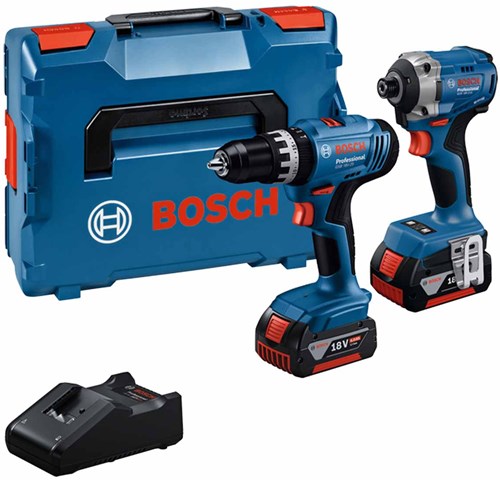 Bosch blauw | combopack | gsb 18v-25 + gdr 18v-285 | 2 x 4.0ah + lader | in l-boxx 136 - 0615a5008d