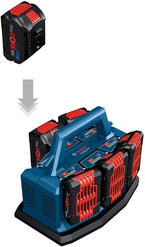 Bosch blauw gal 18v6-80 oplader | voor 6 accu's | 8a | 1600a01u9l | - 1600a01u9l