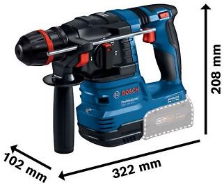Bosch blauw gbh 18v-22 x professional accu boorhamer | onechuck | incl. accu's en lader - 0611924101