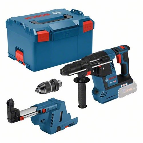 Bosch blauw gbh 18v-26 f accuboorhamer met stofafzuiging gde 18v-16 | sds plus | zonder accu's en lader - 061191000k