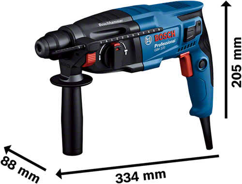 Bosch blauw gbh 2-21 | boorhamer sds plus | 720 w | met 3-delige borenset - 06112a6002