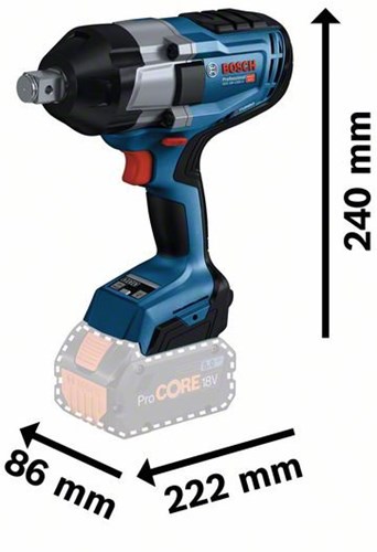 Bosch blauw gds 18v-1050 h | professional slagmoeraanzetter | met 2 x 5.0 ah accu en lader - 06019j8522