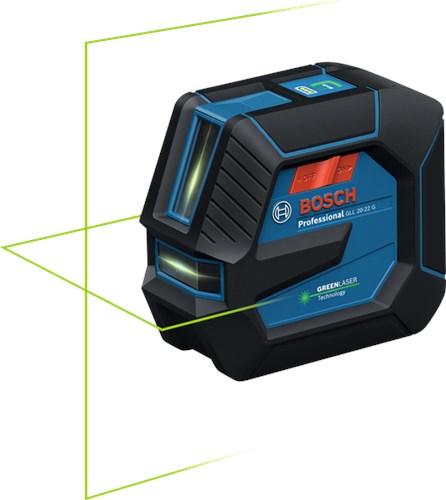 Bosch professional gll 20-22 g - lijnlaser - (4x batterij 1,5v lr6 (aa), laserrichtbord, houder lb10, alkalinebatterij-adapter, tas)