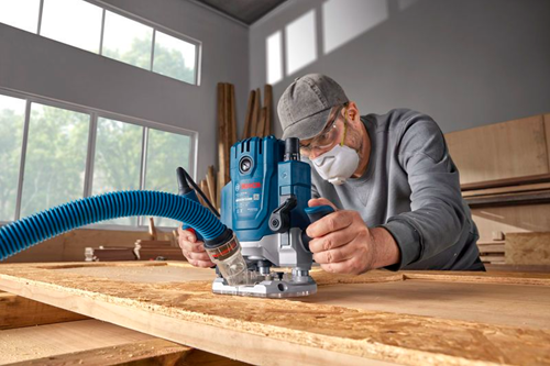 Bosch blauw gof 20-12 bovenfrees | incl. sleutel, parallelgeleider, 2x spantang, 2x stofadapter, rolgeleider - 0601627221