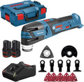Bosch blauw gop 12v-28 | 12v | li-ion | accu multitool | set | 2x 3.0ah accu | 12 delige accessoireset | l-boxx - 06018b5006