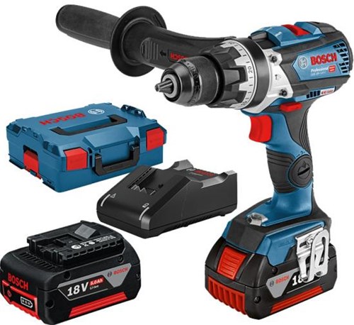 Bosch blauw gsb 18v-110 c professional | accuschroef klopboormachine | 2x 18v 5.0ah li-ion in l-boxx - 06019g030d