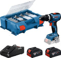 Bosch blauw gsb 18v-65 accu klopboorschroevendraaier | inclusief 2x gba 18v 4,0 ah gal 18v-40 lader | 82 accessoires - 06019n3307