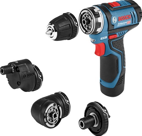 Bosch blauw gsr 12v-15 flexiclick accuschroefboormachine + gfa 12-x 12-b 12-w 12-e - 06019f6000