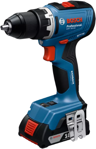 Bosch blauw gsr 18v-65 accu schroefboormachine | incl. 2x 2.0ah accu's en lader in koffer - 06019n3000