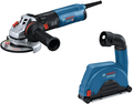 Bosch blauw gws 14-125 haakse slijper 125mm 1400w + gde 115 125 fc-t afzuigkap - 0615a5004r