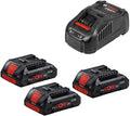 Bosch blauw procore18v 4.0ah starter set (3x pc 18v 4.0ah + gal 1880) - 0615990n2g