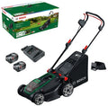 Bosch groen accumaaier rotak 18v2-43 | incl. 2 x 18 v li-ion accu (4,0 ah) + al 2x18v-88 lader + mulchplug - 06008b9l00