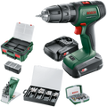 Bosch groen universalimpact 18v | accuklopboorschroevendraaier | 1.5 ah + 2.5 ah accu + lader | + systembox en accessoires 06039d4107