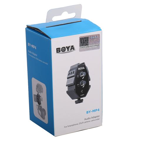 Boya Audioadapter BY-MP4 für Smartphones, DSLRs, Camcorder und PCs