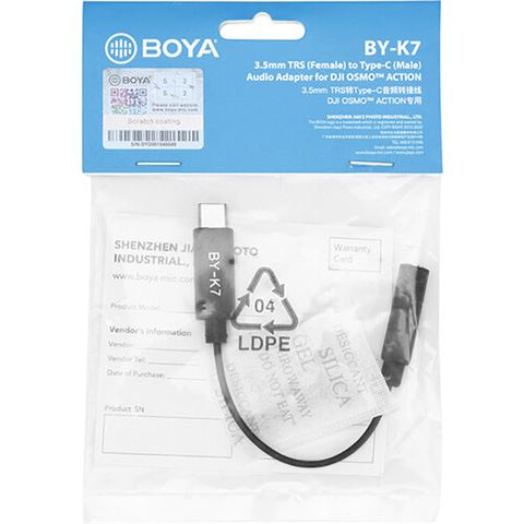 Boya Universaladapter BY-K7 3,5 mm TRS auf USB-C für DJI Osmo Action