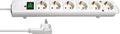 Brennenstuhl comfort-line plus stekkerdoos met platte stekker 6-voudig wit 2m h05vv-f 3g1,5 - 1153320100