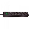 Brennenstuhl eco-line met schakelaar 6-voudig zwart 3 m h05vv-f 3g1,5 - 1159500400