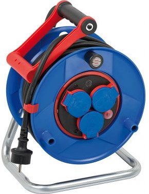 Brennenstuhl garant bretec ip44 kabelhaspel, 25 m, speciaal kunststof (gebruik voor bouwplaatsen en continu gebruik buitenshuis), made in germany, blauw