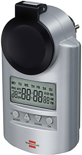 Brennenstuhl primera-line dt ip44 tijdschakelaar, digitale tijdschakelaar (timer met stopcontact met hogere contactbescherming)