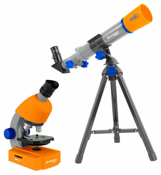 Bresser Teleskop und Mikroskop Junior 35 cm Orange