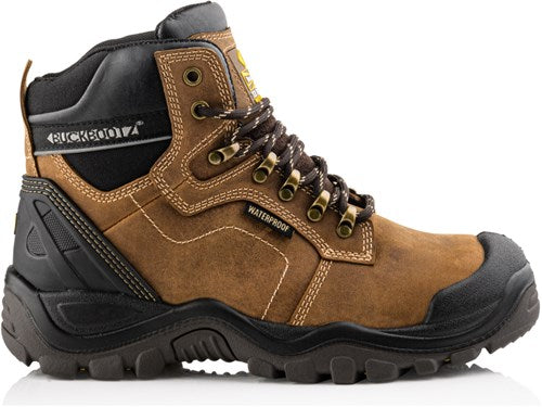 Buckbootz werkschoen bsh009 hoog s3 + kn | bruin bsh009br | maat 43 - 00.176.033.43
